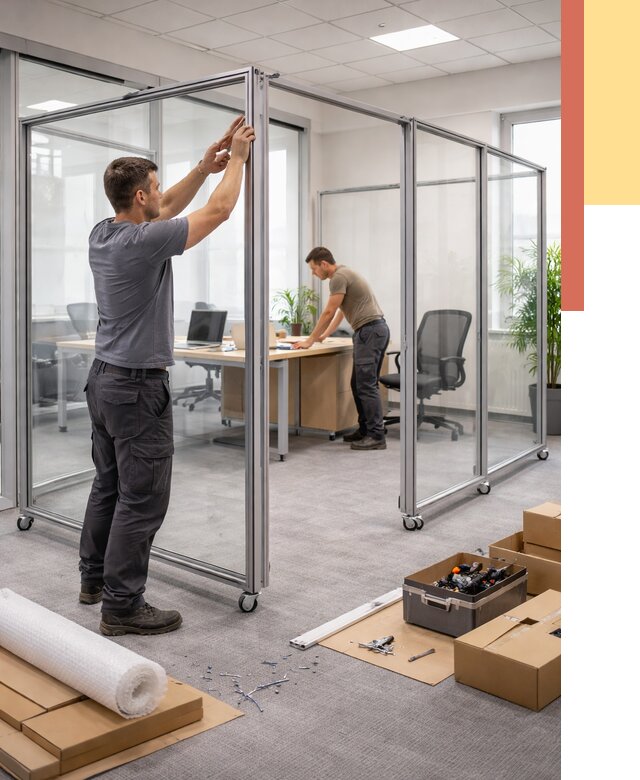 Мобильные офисные перегородки в Абакане от 12769 руб. — установка под ключ | ОТДЕЛОЧНИК-Бкн