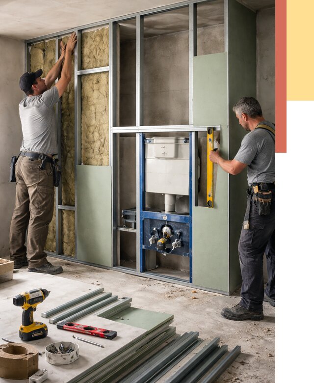 Установка сантехнических перегородок в Абакане от 8683 руб. | ОТДЕЛОЧНИК-Бкн