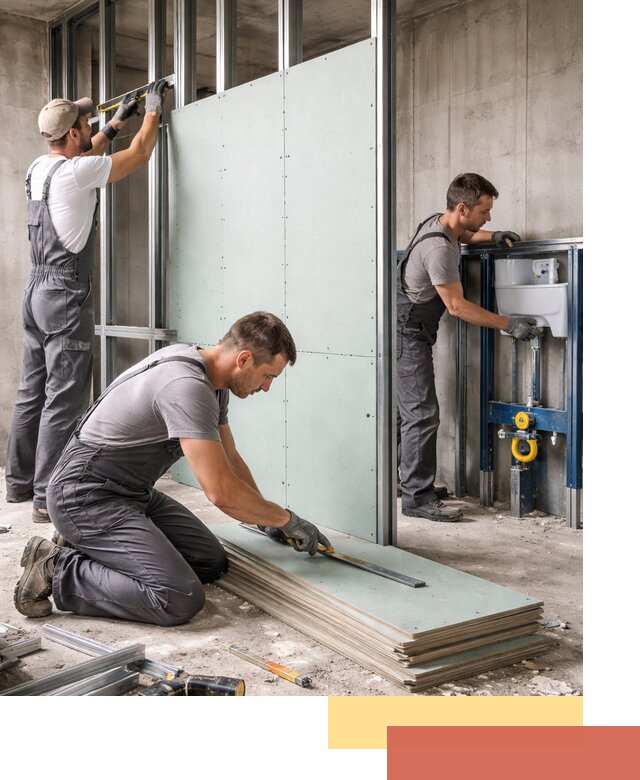 Монтаж и ремонт сантехнических перегородок в Абакане