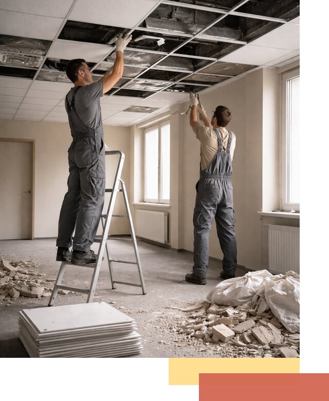 Демонтаж потолков Армстронг профессионально в Абакане