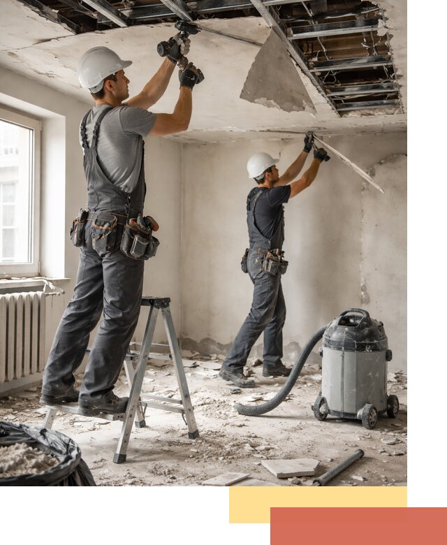 Демонтаж гипсокартонного потолка в Абакане быстро и аккуратно