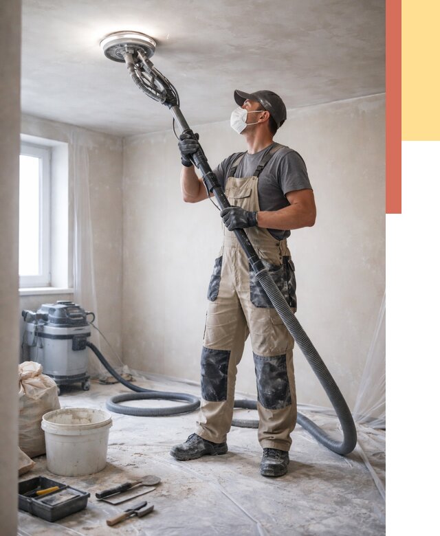 Шлифовка потолка в Абакане от 3575 руб. — услуги шлифования потолка | ОТДЕЛОЧНИК-Бкн