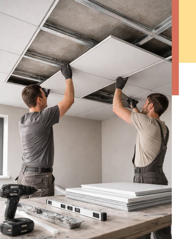 Монтаж кассетного потолка в Абакане от 4597 руб/м2 — установка и сборка | ОТДЕЛОЧНИК-Бкн