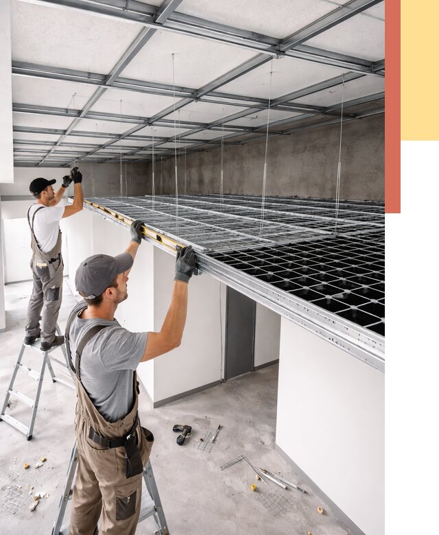 Монтаж потолка грильято в Абакане от 460 руб./м² — быстрая сборка под ключ | ОТДЕЛОЧНИК-Бкн