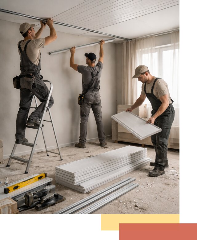 Монтаж потолка из ПВХ панелей в Абакане оперативно и качественно