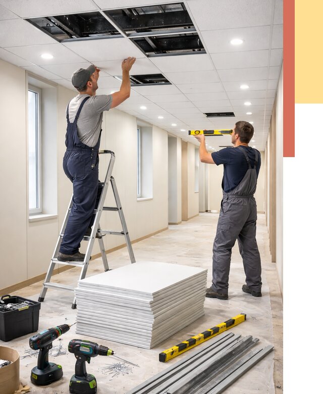 Ремонт потолка Армстронг в Абакане от 4597 руб. — быстро и недорого | ОТДЕЛОЧНИК-Бкн