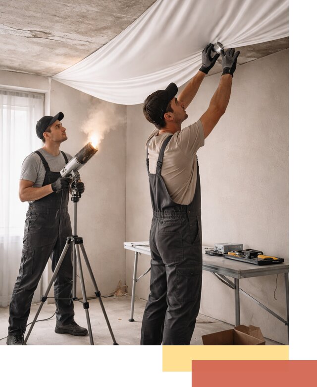 Установка натяжного потолка под ключ в Абакане