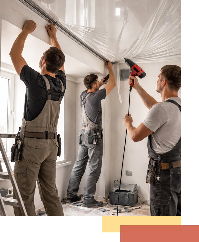 Монтаж глянцевого натяжного потолка в Абакане быстро и качественно