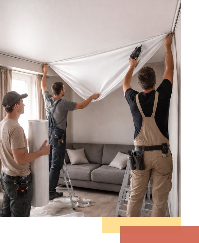 Монтаж сатинового натяжного потолка в Абакане качественно и быстро