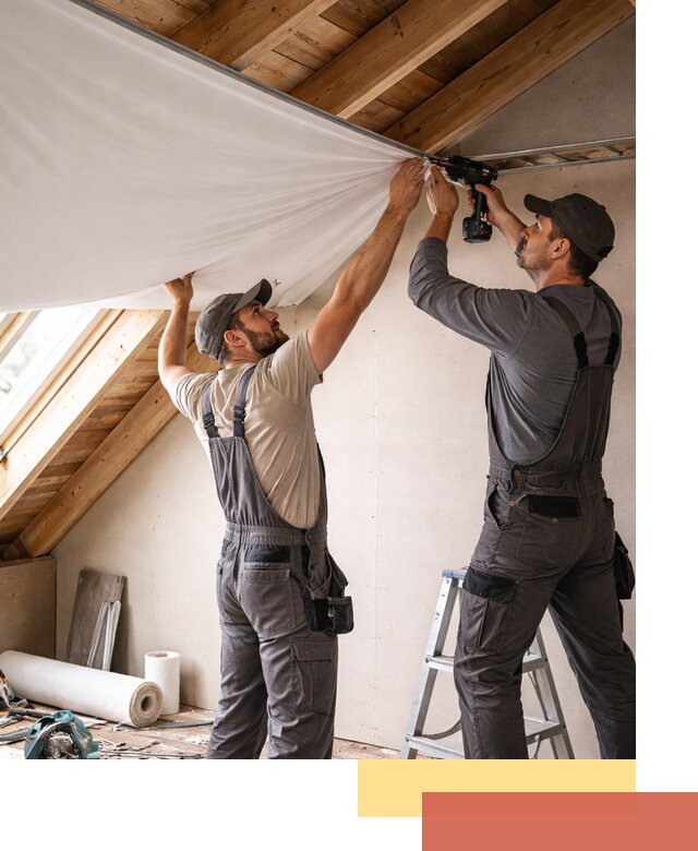 Монтаж натяжного потолка в мансарде в Абакане
