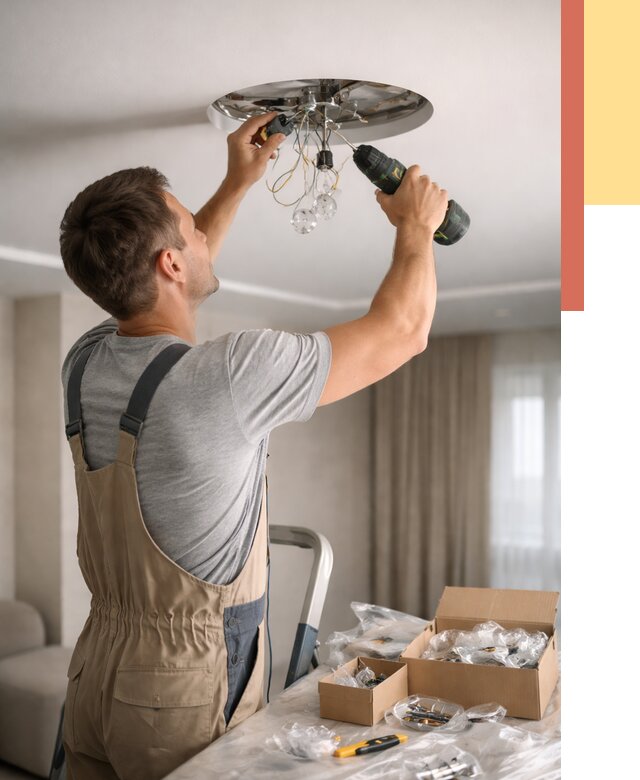 Установка люстры в натяжной потолок в Абакане от 1226 руб. | Быстро и недорого — ОТДЕЛОЧНИК-Бкн