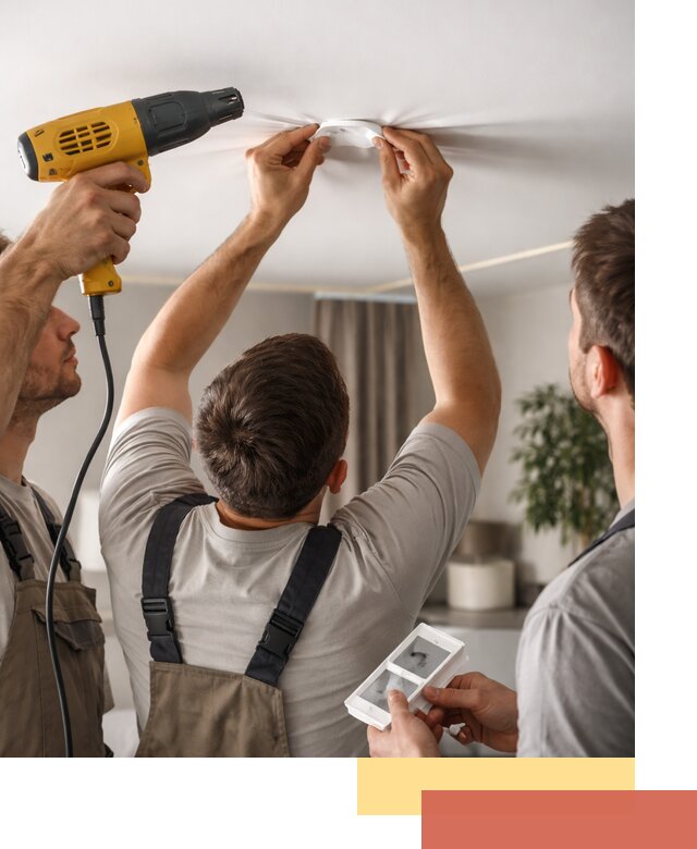 Ремонт прокола полотна натяжного потолка в Абакане