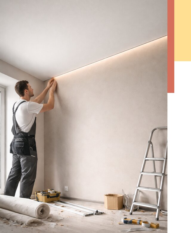 Теневые натяжные потолки в Абакане от 8376 руб. под ключ | ОТДЕЛОЧНИК-Бкн