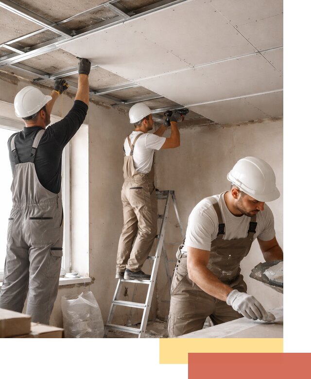 Одноуровневый потолок из гипсокартона в Абакане — монтаж и отделка