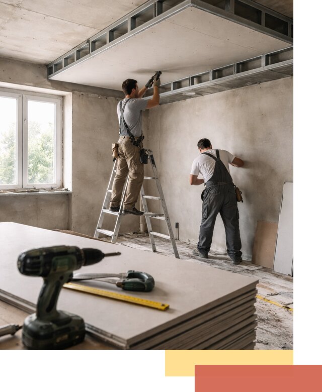 Двухуровневый потолок из гипсокартона в Абакане