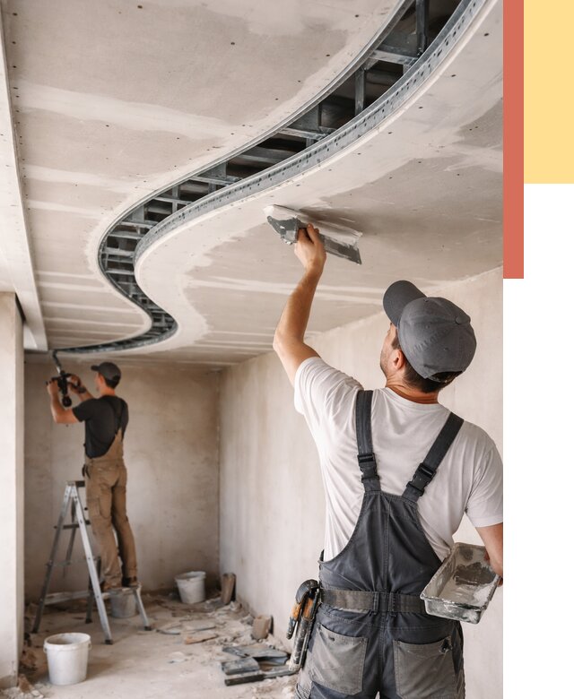 Криволинейный потолок из гипсокартона в Абакане от 2145 руб./м2 | ОТДЕЛОЧНИК-Бкн