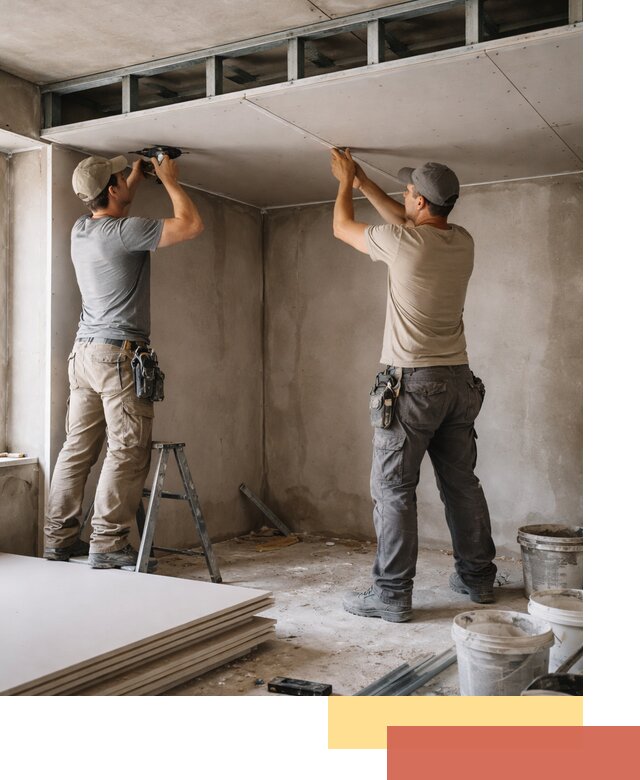 Короб из гипсокартона на потолке под ключ в Абакане