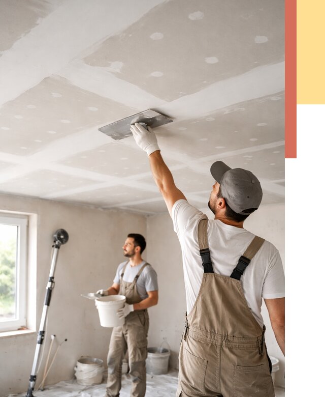Шпаклевка потолка из гипсокартона в Абакане от 3269 руб./м2 — услуги под ключ | ОТДЕЛОЧНИК-Бкн