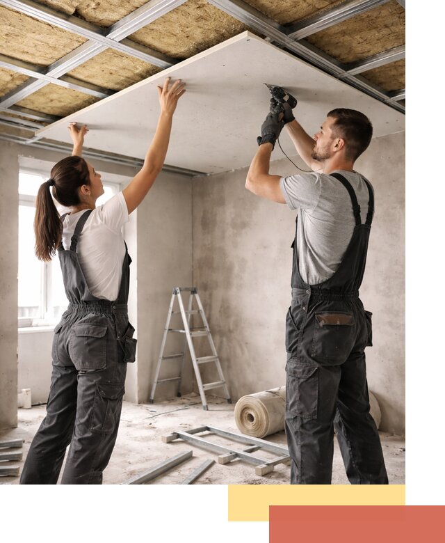 Звукоизоляция потолка из ГКЛ в Абакане профессионально и надежно