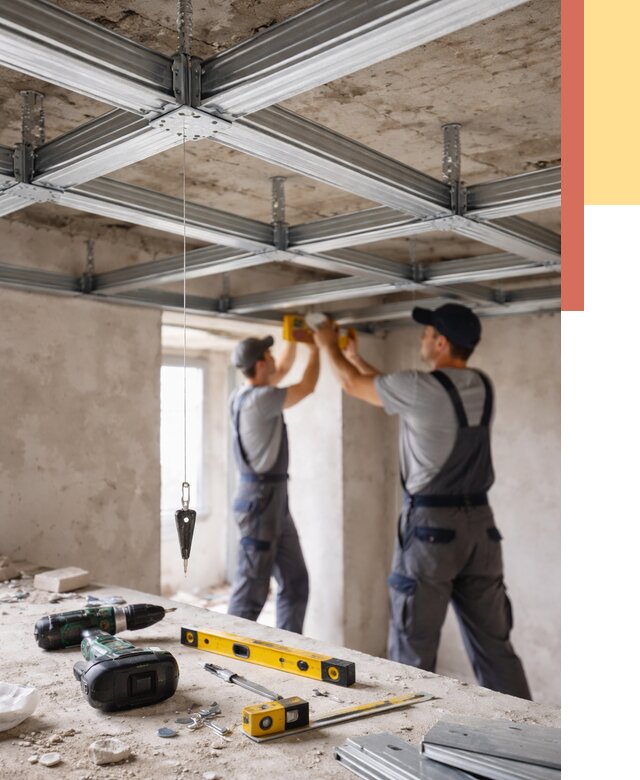 Монтаж каркаса потолка из профиля в Абакане от 4597 руб. — услуги ОТДЕЛОЧНИК-Бкн