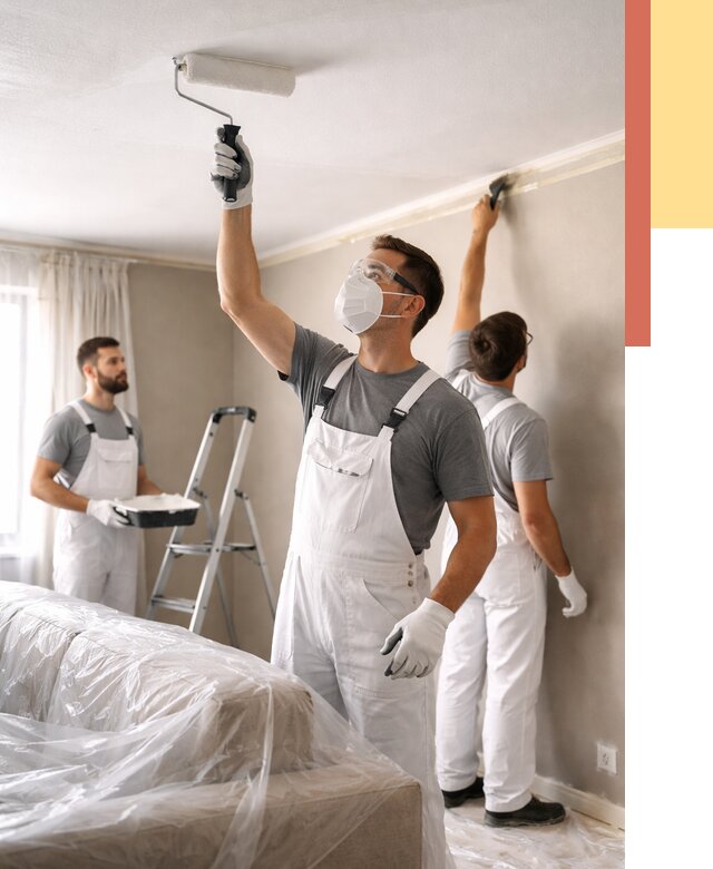 Покраска потолка водоэмельсионной краской в Абакане от 2247 руб/м² — услуги под ключ | ОТДЕЛОЧНИК-Бкн