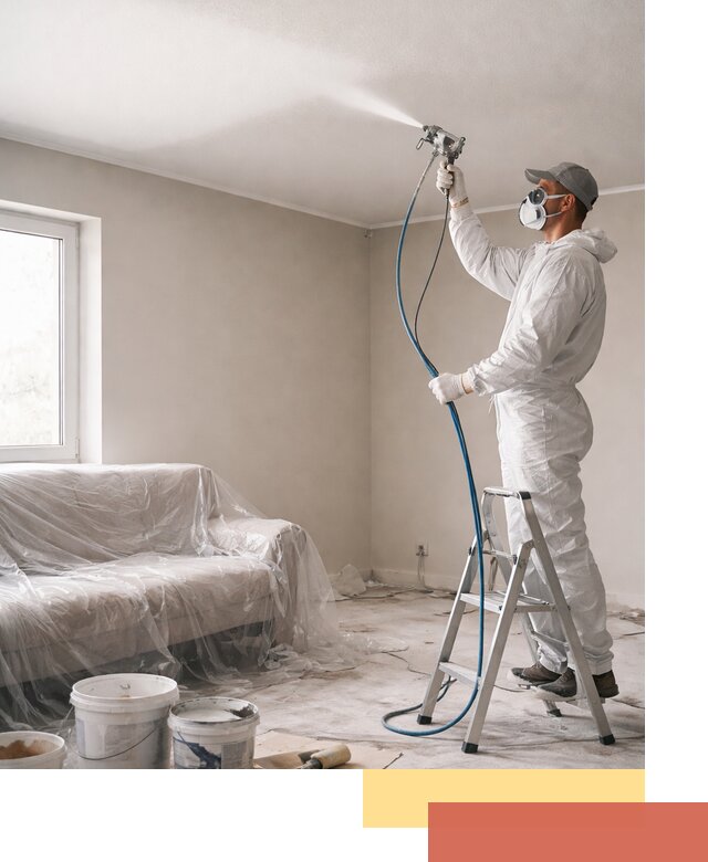 Покраска потолка краскопультом в Абакане быстро и качественно