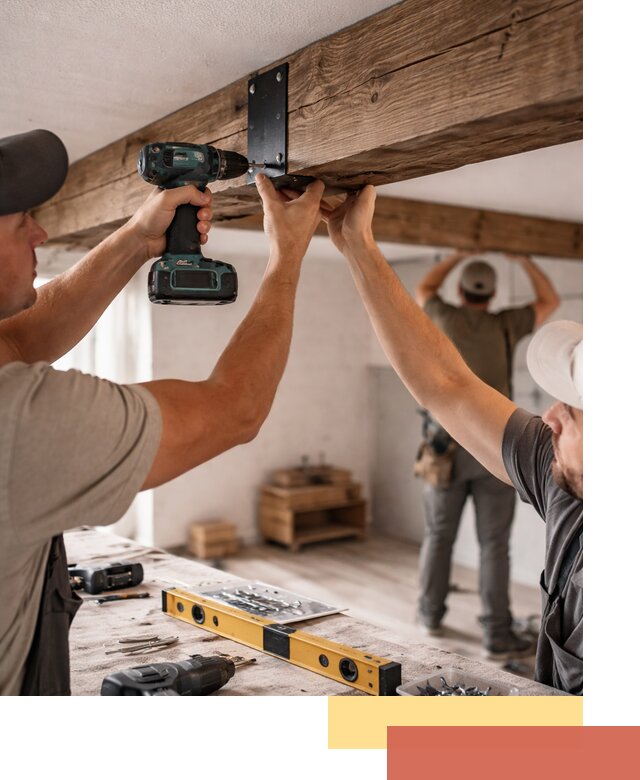 Монтаж декоративных потолочных балок в Абакане