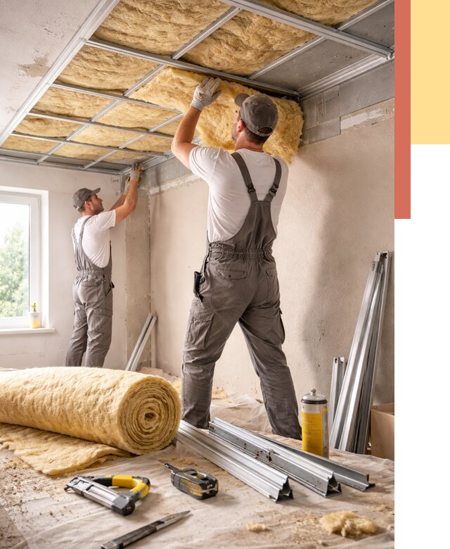 Утепление потолка в Абакане от 7355 руб/м2 — недорого, быстро, под ключ | ОТДЕЛОЧНИК-Бкн