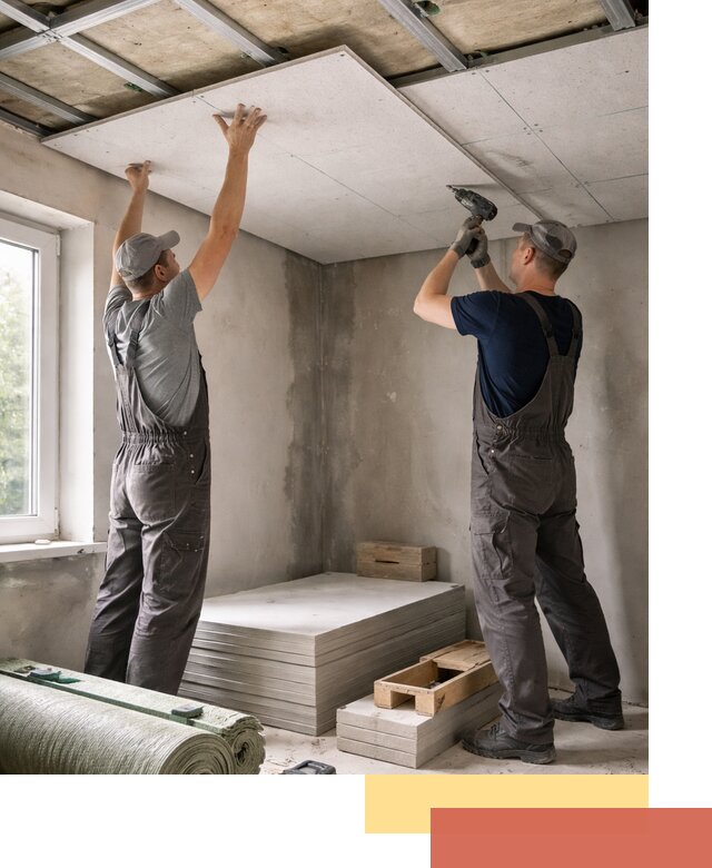 Шумоизоляция потолка панелями ЗИПС в Абакане